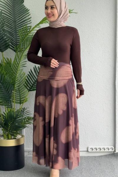 Afra Etekli Takım Kahverengi