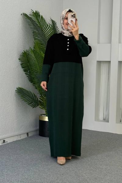 Alanur Triko Elbise Zümrüt