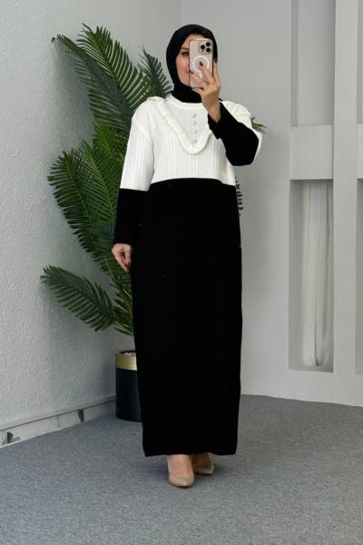 Alanur Triko Elbise Siyah