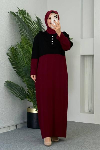 Alanur Triko Elbise Bordo