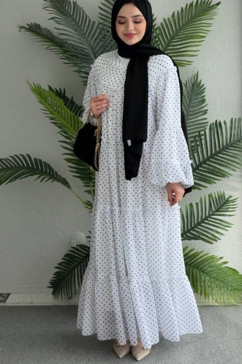 Ay Bayıldım  Şifon Elbise Beyaz