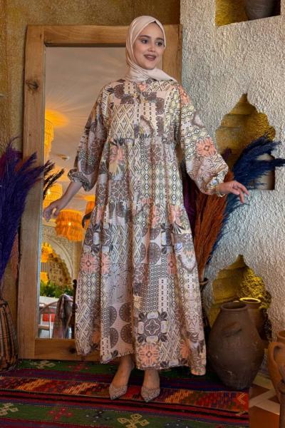 Aylin Mango Elbise Kahverengi