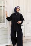 AZİZE Salaş Tunik Pantolon Takım Siyah
