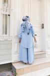 AZİZE Salaş Tunik Pantolon Takım Mavi