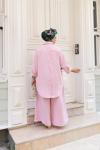 AZİZE Salaş Tunik Pantolon Takım Pembe