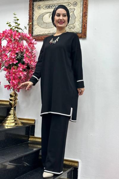 BALCA  pantolonlu 2 li triko takım Siyah