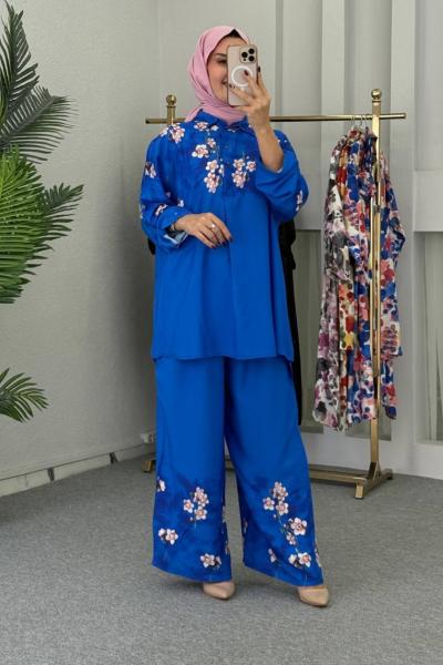 Busem Tunik Takım Saks Mavisi