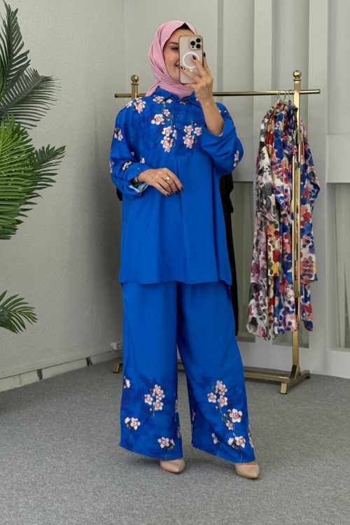 Busem Tunik Takım Saks Mavisi