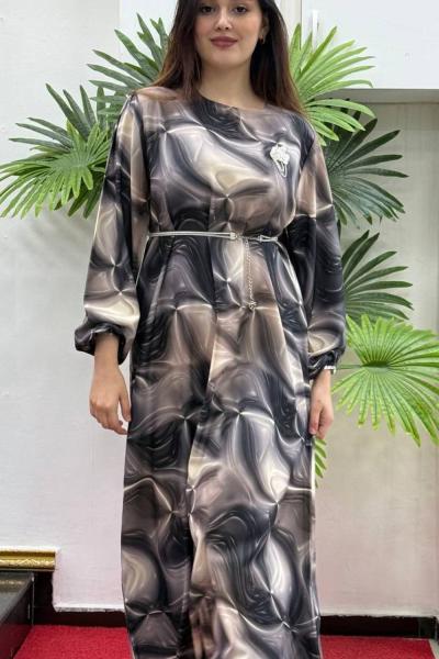 CANSEL krep elbise Siyah