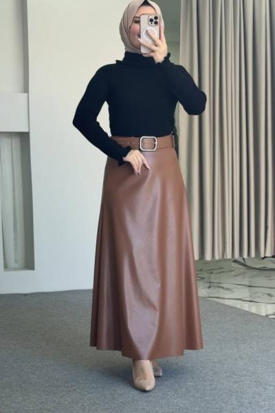 Cemre Triko Kazaklı Etekli Takım Siyah