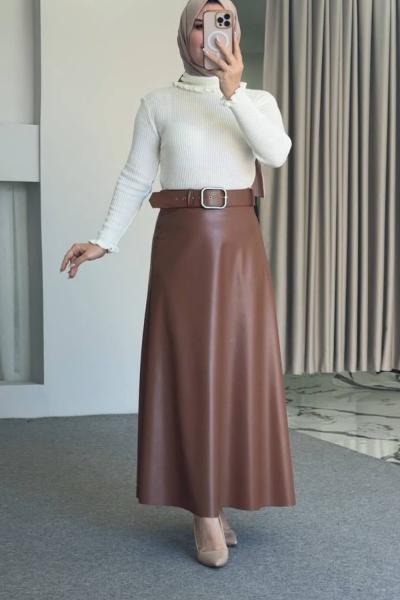 Cemre Triko Kazaklı Etekli Takım Krem