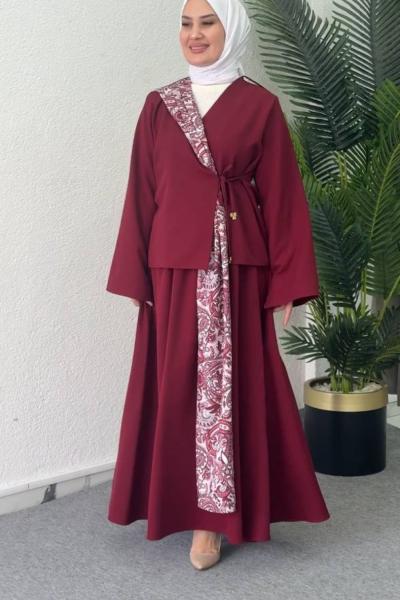 Çisem Etekli Takım Bordo