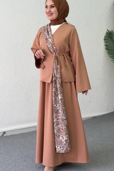 Çisem Etekli Takım Sütlü Kahve