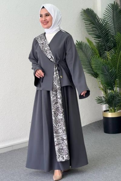 Çisem Etekli Takım Füme