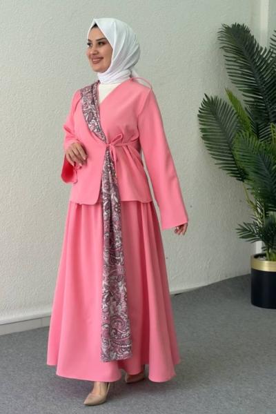 Çisem Etekli Takım Pembe