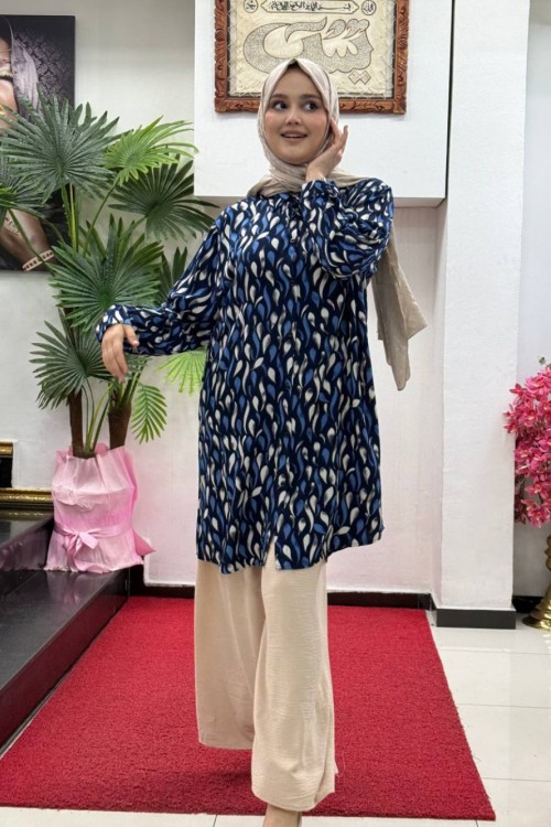 Damla Tunik Takım Mavi