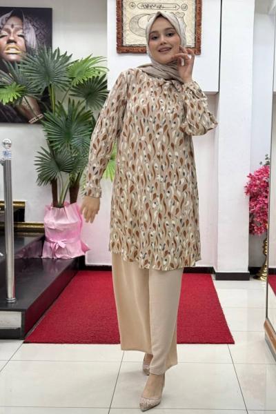 Damla Tunik Takım Krem