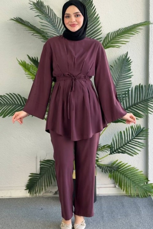 Didem Pantolonlu İkili Takım Bordo
