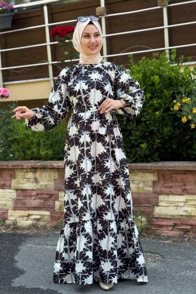 Dora Kemerli Elbise Siyah