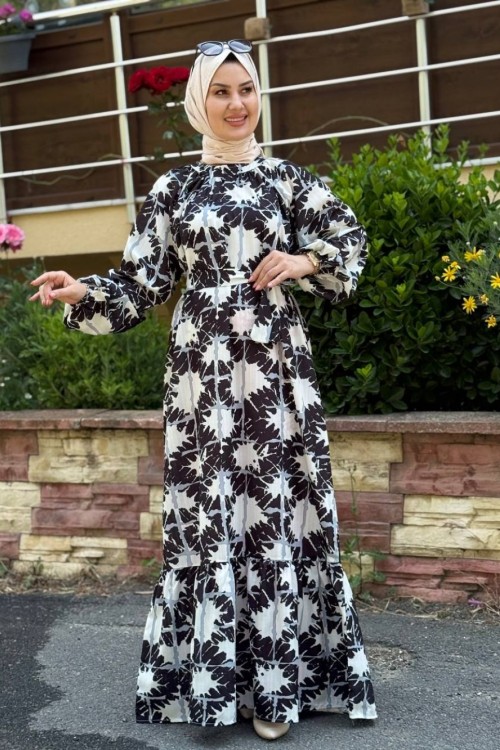 Dora Kemerli Elbise Siyah