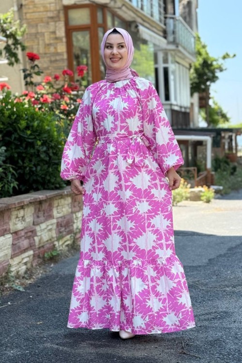 Dora Kemerli Elbise Pembe