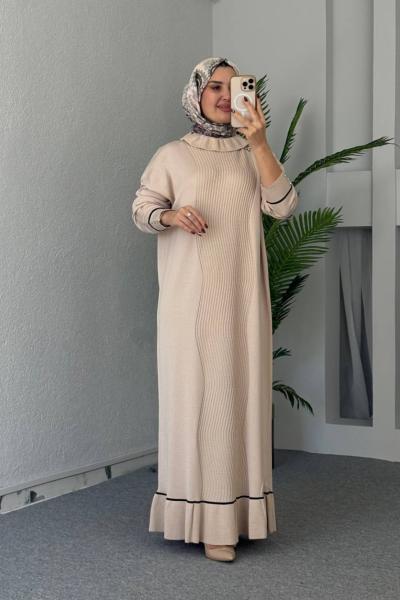 Duru Merserize Elbise Krem