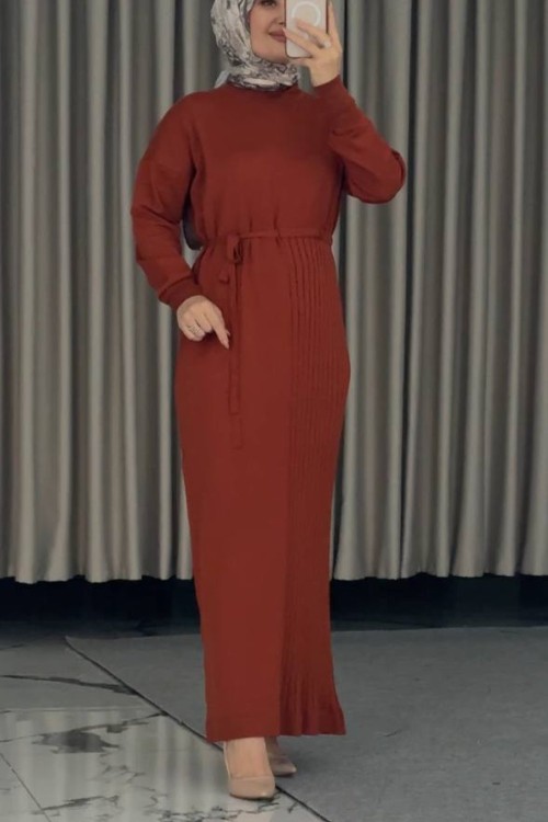 Ecem Merserize Elbise Kiremit