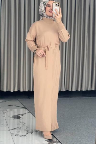 Ecem Merserize Elbise Sütlü Kahve