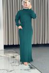 Ecem Merserize Elbise Zümrüt