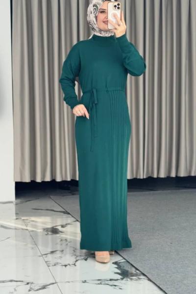 Ecem Merserize Elbise Zümrüt