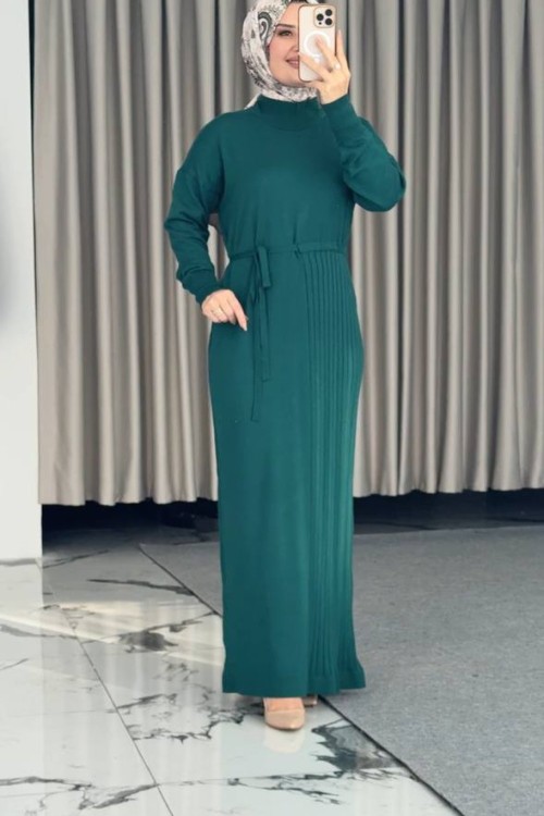 Ecem Merserize Elbise Zümrüt