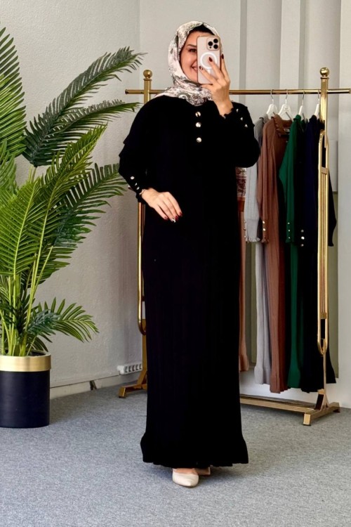 Ecrin Merserize Elbise Siyah