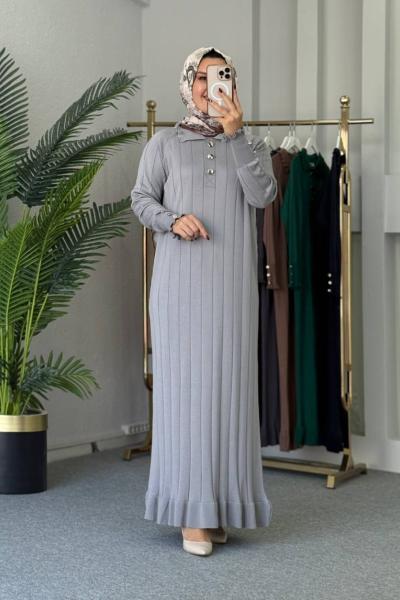 Ecrin Merserize Elbise Gri