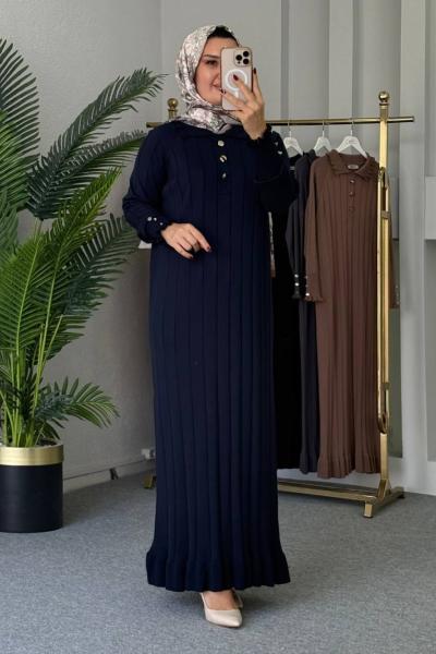 Ecrin Merserize Elbise Lacivert