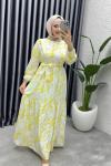 ESEN KEMERLİ MANGO ELBİSE Sarı