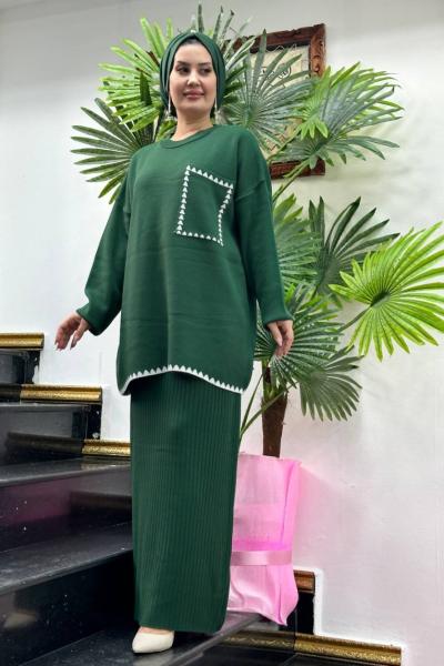 EZEL triko etekli takım Zümrüt