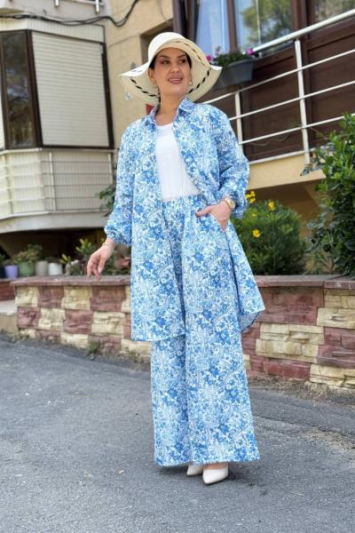 Gelincik Pantolonlu Tunik Takım Mavi