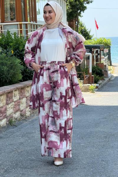 Hasret Pantolonlu Tunik Takım Bordo