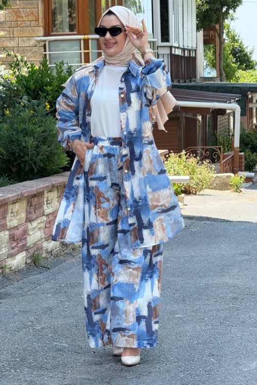 Hasret Pantolonlu Tunik Takım Mavi