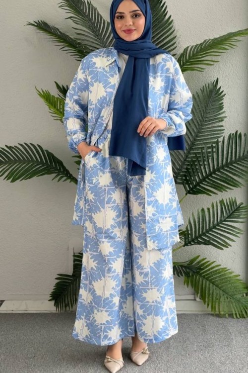 Hilal Pantolonlu Tunik Takım Mavi