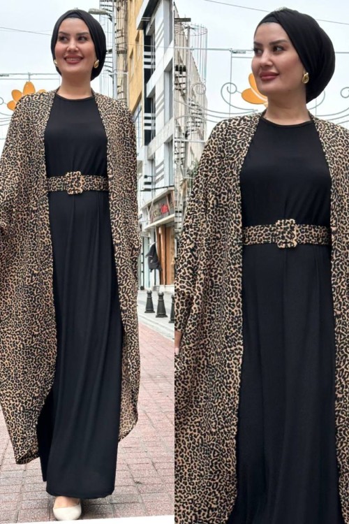 İNCE LEOPAR örme ikili takım Leopar