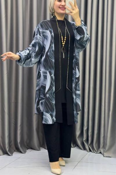 İzabel 3 lü Takım Gri