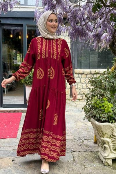 Karam viskon elbise Kırmızı