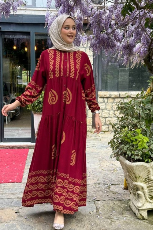 Karam viskon elbise Kırmızı