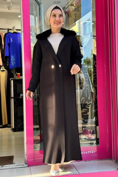 Kruvaze Triko Hırka  Siyah