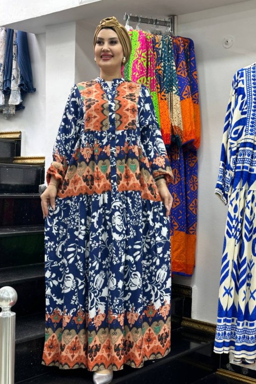 Lena elbise Lacivert