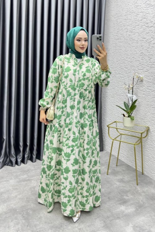 LETAFET MANGO ELBİSE Yeşil