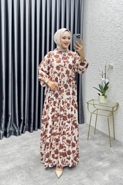 LETAFET MANGO ELBİSE Kahverengi