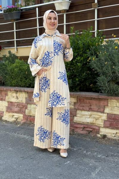 Leyla Pantolonlu Tunik Takımı Mavi