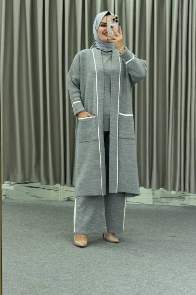 Mevlana 3 lü Takım Gri